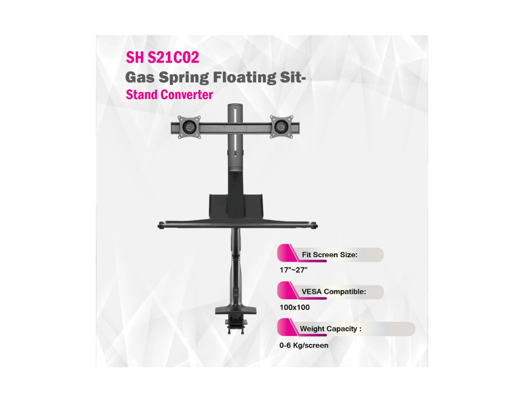 Buy Skill Tech SHS 21 C02 Sit-Stand Monitor Arm (17–27″) | in Qatar Buy Skill Tech SHS 21 C02 Sit-Stand Monitor Arm (17–27″) | in Qatar